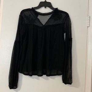 black mesh blouse